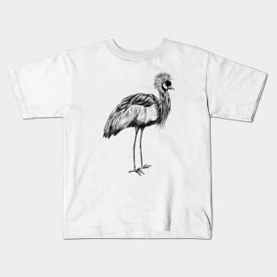 Crowned Crane Bird Kids T-Shirt